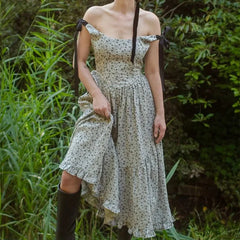 Cyflymder  Women Y2k Long Tank Dress Sleeveless Plaid Print Bow Tie Strappy A-line Maxi Dress Summer Casual Midi Dress