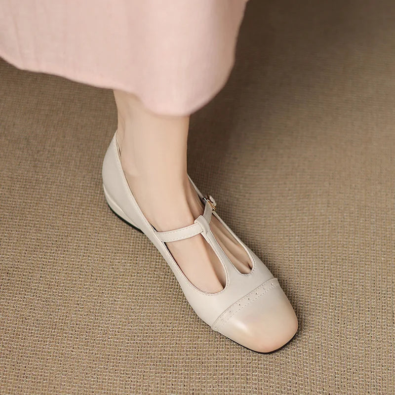 Cyflymder  All-Match Square Toe Low Heels Summer Shoes Ladies Casual Female Sneakers Shallow Mouth Dress Flats Women 2025 Big Size Buckle S