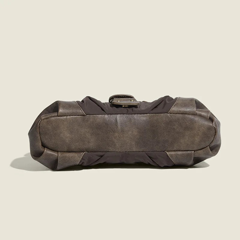 Cyflymder  New Underarm Hand Bag Woman Meilad Single Shoulder Handheld Wrinkled Saddle Bag For Women Leather Handbags