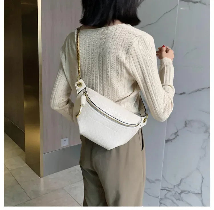 Cyflymder  Designer Chest Bags for Women Knitting Crossbody Bags Chains Ladies Chest Handbag Travel Bag Fashion Knitting Bag New