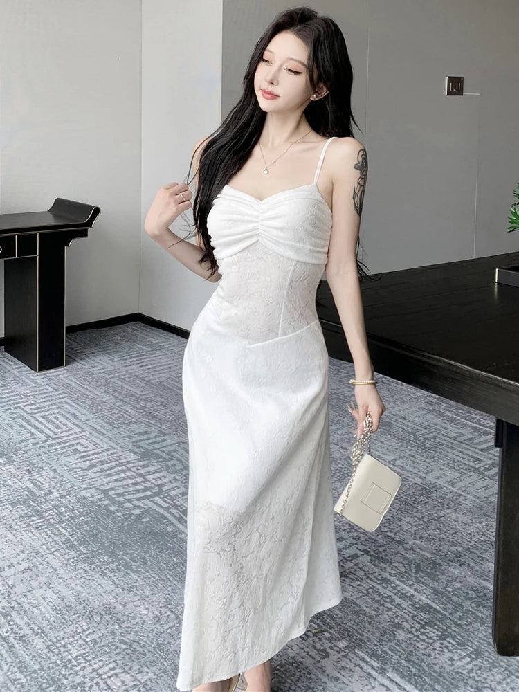 Cyflymder  Woman Dress Sleeveless Flowers Patchwork Slash Neck Backless Slim Summer Fashion Temperament Elegant Dresses Party