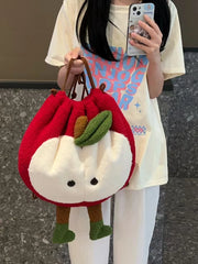 Cyflymder  Cute Cartoon  Plush Shoulder Bag Large Capacity Fluffy Crossbody Bag Autumn Winter New Style Soft Velvet Handbag for Youth