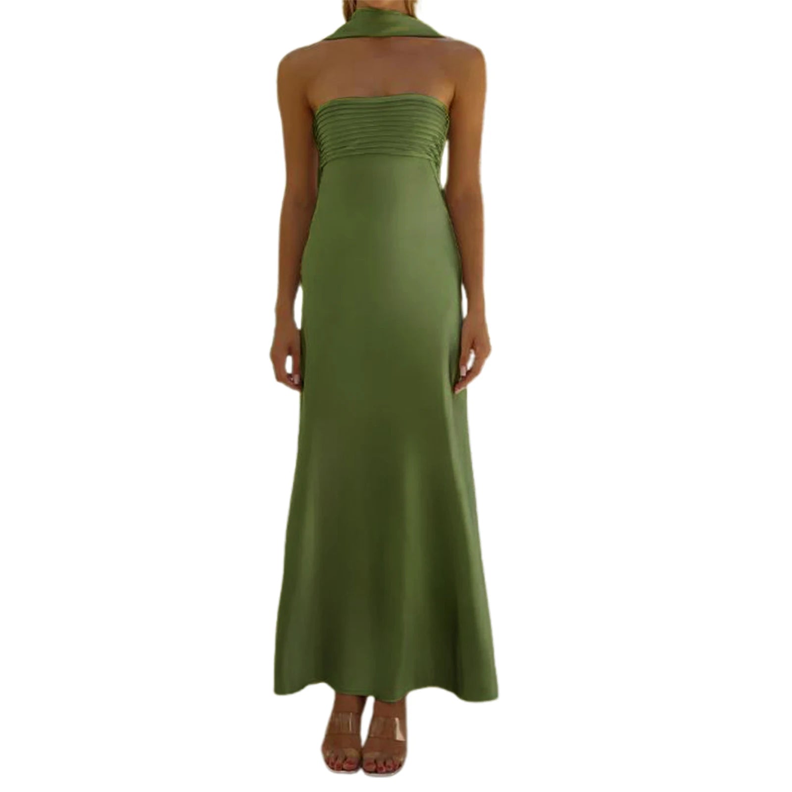 Cyflymder  Elegant Off-Shoulder Maxi Dress with Ruched Bodice and Flowy Skirt Women s Formal Evening Gown for Special Occasions