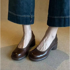 Cyflymder  New Women Pumps Fashion Genuine Leather Office Shoes Woman Luxury Brand Design Women Caucal Shoes Elegant High Heels Female
