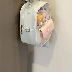 Cyflymder  Sweet Cute Blue Backpack Women Transparent Doll Display Small Capacity Ita Bag Ladies Japanese Simple Kawaii Mochilas Mujer Chic