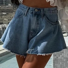 Cyflymder  Women Y2K Casual Denim A-lined Short Skirt  Girls Versatile Loose Cowboy High Waist Mini Skirts Female New Designer Streetwear