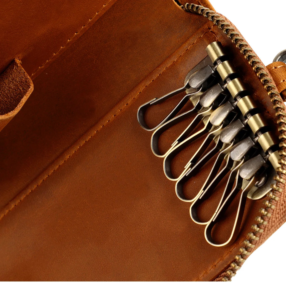 Cyflymder  Genuine Leather KeyChain Key Bag For Men Multifunction Organizer Wallet Holder Car Small Key Case Keys Pouch