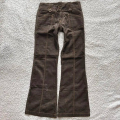 Cyflymder  Y2K Brown Flared Jeans Womens Clothing Goth Retro Multi Pockets Low Rise Denim Trousers Harajuku Hot Girl Sexy Slim Jean Pants
