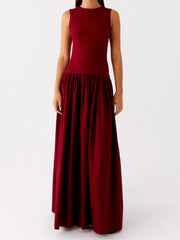 Cyflymder  Elegant Sleeveless Midi Dress with V-Neckline and Floral Print Perfect for Summer Parties and Beach Outings in Style