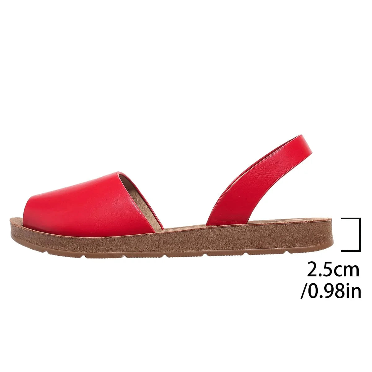Cyflymder  Women's Peep Toes Back Strap Sandals Woman 2.5 cm Flat Shoes Summer Ladies Barefoot Slip on Sandal White Black 42 43