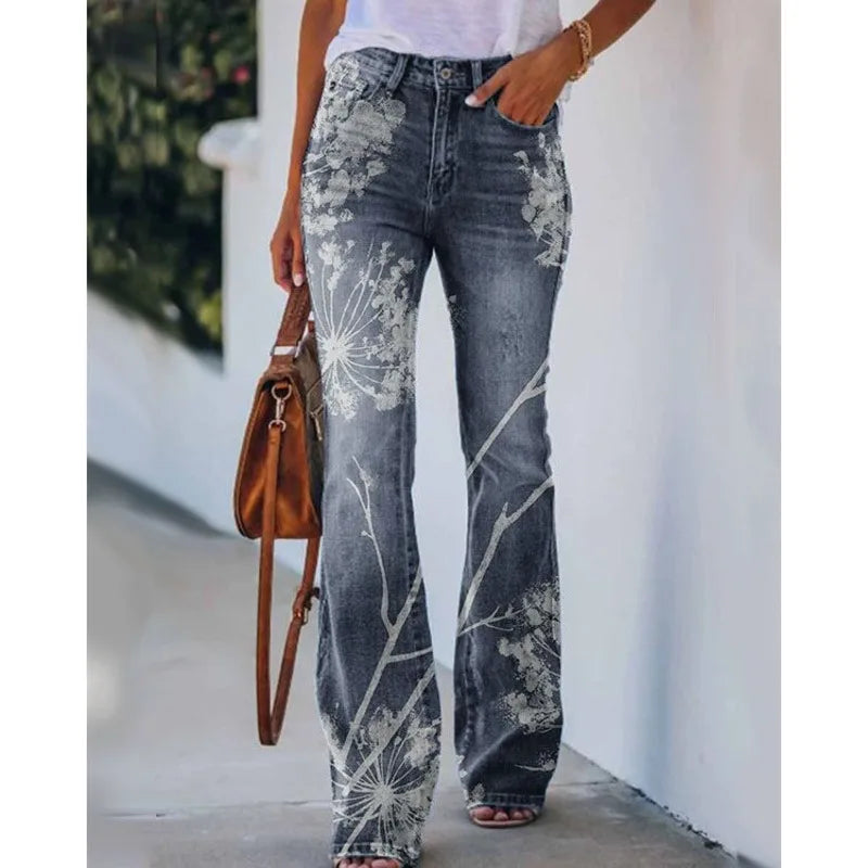 Cyflymder  New Arrival European American Plus Size Women Casual Pants Floral Print Thin Long Trousers Fashion Comfortable Loose Fit Summer