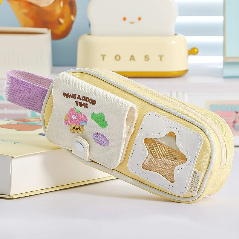 Cyflymder  New Kawaii Detachable Card Pen Organizer Large Capacity Pencil Case for School Ins Aesthetic Stationery Bag Back To School