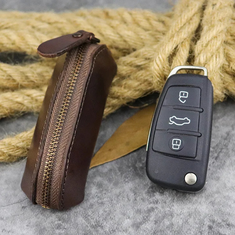 Cyflymder  Leather Keychain Men Women Key Pouch Bag Holder Organizer Pouch Car Key Bag Coin Purse