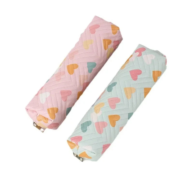 Cyflymder  1 Piece Small Cute Design Pencil Pouch for Student Sweet Heart Pencil Case Small Portable Pen Eraser Storage Bag School Supplies