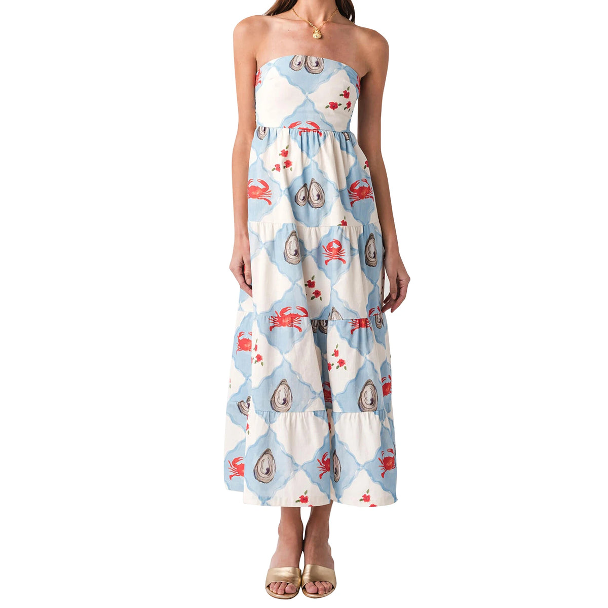 Cyflymder  Women s Sleeveless Maxi Dress with Tropical Palm Leaf Print and Ruffle Detailing Off-Shoulder Flowy Summer Dress