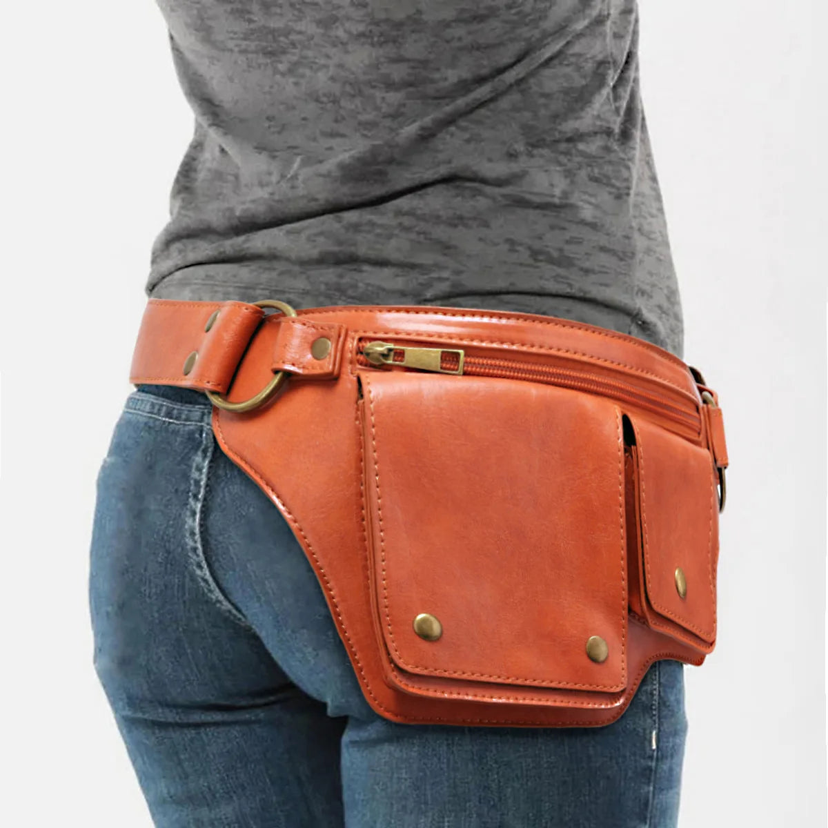 Cyflymder  Chest Bag Adjustable Strap Multiple Card Slots Magnetic Closure Waist Bag for Mens Small Belt Fanny Pack Motor Riding Bag