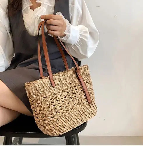 Cyflymder  Trendy Straw Weave Bag for Women 2025 Summer Brand Designer Female Handbags Luxury Shoulder Bag Fashion Beach Basket Simple Bag