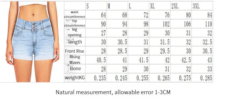 Cyflymder  Sexy Womens Denim Shorts High Waist Stretchy Hot Pants Summer Casual Elastic Waistband Fashion Short Blue Jeans