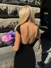Cyflymder  Trend Sexy Off-shoulder Hollow Back High-waist Slim Fit Bodycon Long Dress Women Sleeveless off shoulder Long Sling Dresses