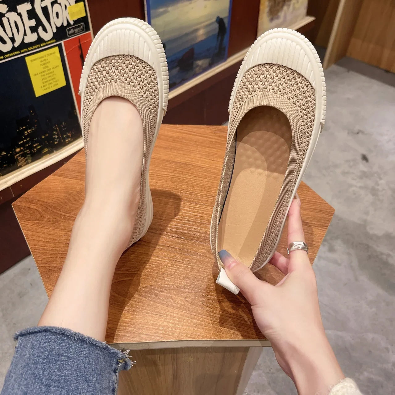 Cyflymder Shallow Mouth Casual Woman Shoe Slip-on Round Toe Female Footwear Loafers With Fur Soft New Slip On Summer Moccasin Dress Leisur