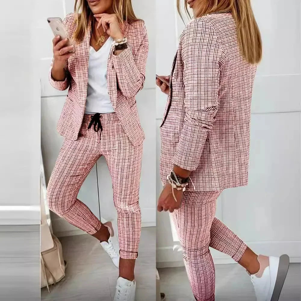 Cyflymder  Station New Style Plaid Casual Suit Western Style Clothes Women's Clothing Short Dress Set