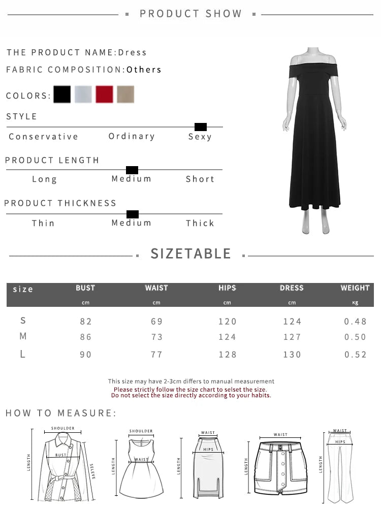 Cyflymder  Classic Sexy Slash Neck Dress Women Elegant Solid Simple Office Birthday Evening Cocktail Party Stretchy Maxi Bodycon