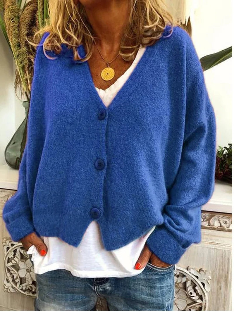Cyflymder  Large Size Women's Casual Loose Knitted Cardigan Sweater Thi Cotton Knitting Open-irt Sle Spring Faion Ladies' Wear