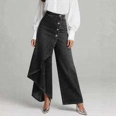 Cyflymder  Spring Women's Clothing Slim Fit Solid Color Casual Printed Button Front Pants For Woman Woven High Waist Full Length Thick