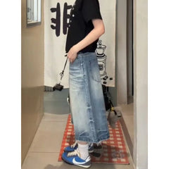 Cyflymder  American Vibe Retro Plus Size High Waist Denim Capri Pants Women Distressed Frayed Wide Leg Capri Pants Streetwear Daily Outfit