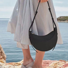 Cyflymder  Women's Bags Luxury Brand Leather Shoulder Bag with Retro Half Month Fashion Design Crossbody Small Bag Women's Accessories