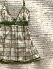 Cyflymder  Vintage Tank Top Y2k Slim Punk Plaid Basics Women Backless 90s Crop Top Sexy Elegant V-Neck Goth Punk Casual Tees Summer Fashion