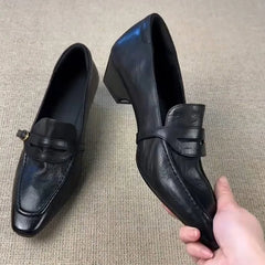 Cyflymder   Fashion Womens Shoes Retro Luxury Genuine Leather Loafers for Woman Classic Britain Casual Shoes Designer Shoes Zapatos De Mujer