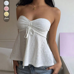 Cyflymder  New Summer Women's High-end Sweet and Spicy Style Tube Top Vest Slim Sleeveless Top