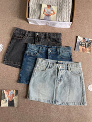 Cyflymder  Denim Mini Cargo Skirts Women Summer Streetwear Casual Cotton Slim Low Rise Skirt Female Vintage Sweet Preppy Style Faldas Y2K