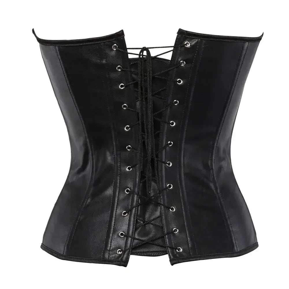 Cyflymder  Steampunk Leather Corset for Women Gothic Overbust Corsets Lace Up Victorian Corsage Buckle Bustier Carnival Halloween Costumes