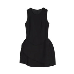 Cyflymder  Sweet Hot Girl Pure Sexy Sleeveless Dress for Women's Summer O-neck Slim Fit A-line Black Dress Fashion Female Clothes