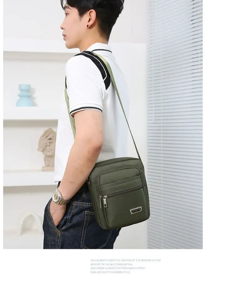 Cyflymder Waterproof Men Crossbody Bags Male Nylon Shoulder Bags Boy Messenger Bag Man Handbags For Travel Casual Large Satchel Grey Bags