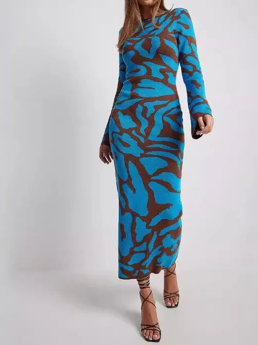 Cyflymder  Spring 2025 Slim Fit Sweater Sle Printed Dr High Waist Design Regular Thin Beaded Me Fabric Faionable Independe