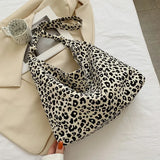Cyflymder Women's Bag Cheap Casual Large Capacity Shoulder Bags Shopper Canvas Fashion Harajuku Zipper Leopard Print Ulzzang Handbags