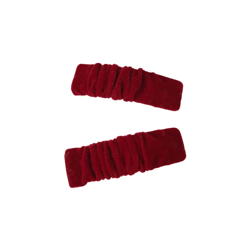 Cyflymder 1pc Red Velvet Hair Accessories Christmas Headband Wide Version Retro Sweet Pleated Large Intestine Circle BB Clip Bow Hair Clip