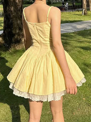 Cyflymder  Prairie Chic Slim A-Line Dress Sexy Slash Neck Sleeveless Mini Dresses For Women Summer Fashion Streetwear Ladies
