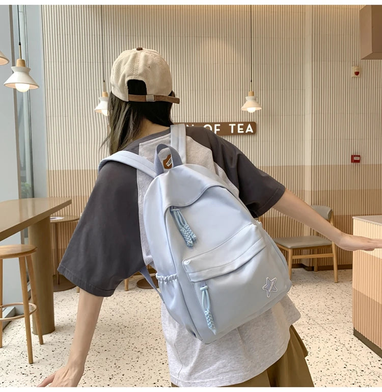 Cyflymder  Women Y2k Aesthetic Simple Star Backpack All Match Students Fashion Casual Schoolbags Japanese High-capacity Backpacks Trendy