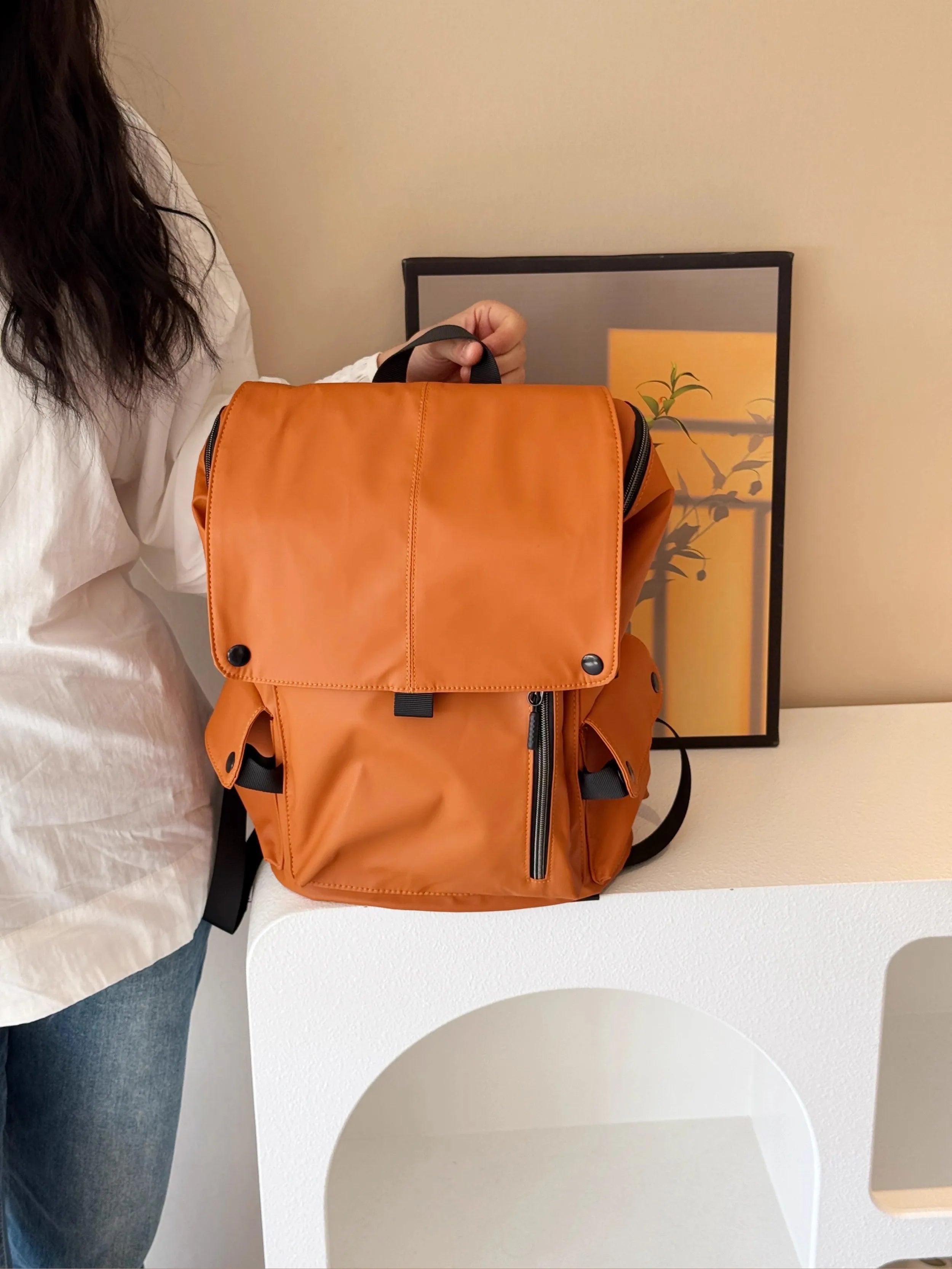 Cyflymder  Korean Y2k Aesthetic Simple Backpack Casual All Match Fashion Schoolbags Vintage Preppy Trendy Chic Backpacks for Women Students