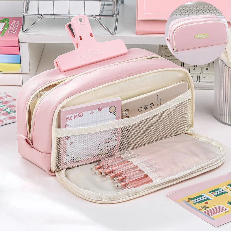 Cyflymder  Double Layers Pencil Case School Supplies Pencil Pouch Large Capacity Pen Case Cute Stationery Estuche Escolar Pencil Cases