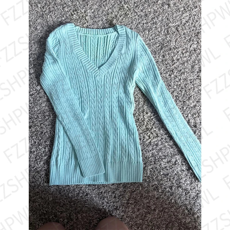 Cyflymder  Coquette Y2K Cute Knitwear Vintage Women Clothing Fashion Maiden Tide Pullover Tops Slim Cheery Playful Sweet Classic Sweater