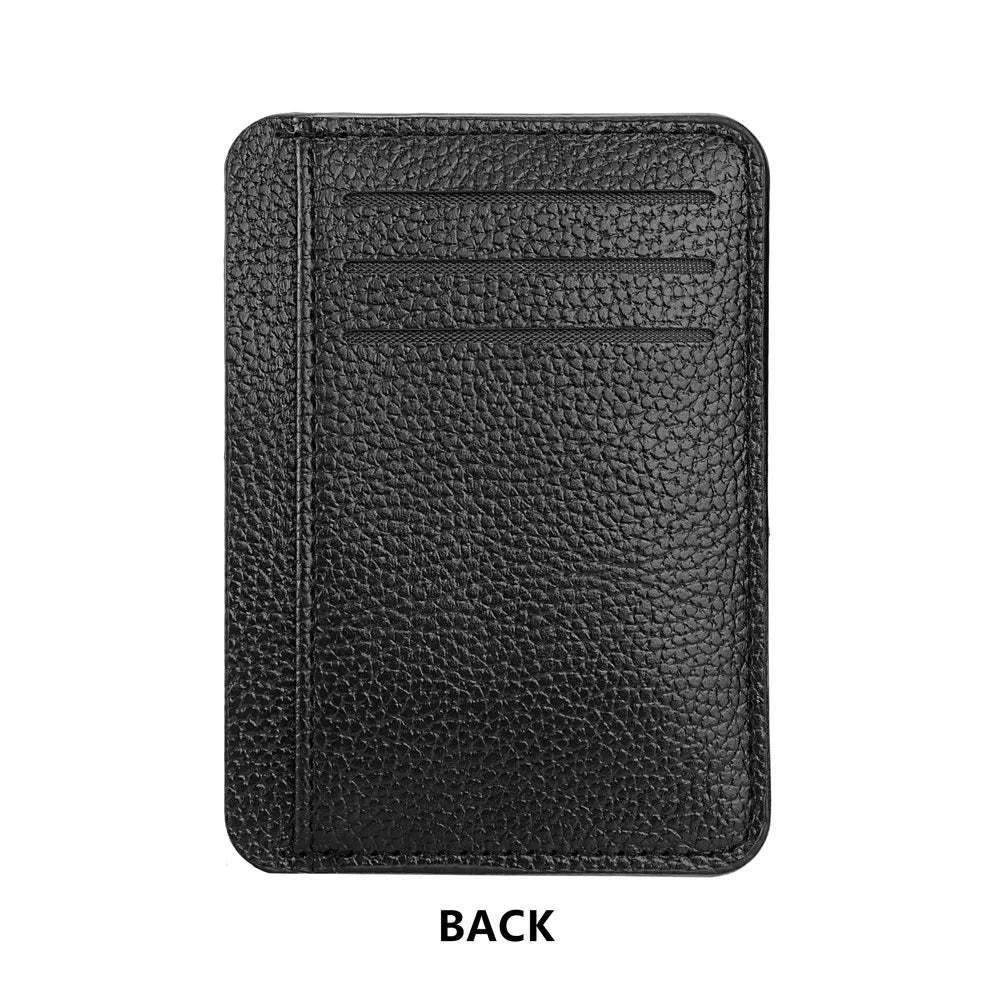 Cyflymder 1Pc New Ultra-thin Soft Wallet PU Leather Mini Credit Card Wallet Candy Color Bank Credit Card Box Female Male Business Card Set