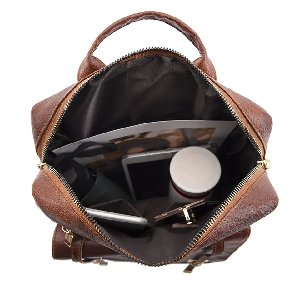 Cyflymder  Vintage Women's Bag Large Capacity Leather Daily Commute Travel Women's Backpack Shopping Fashion Designer School Bags Travel