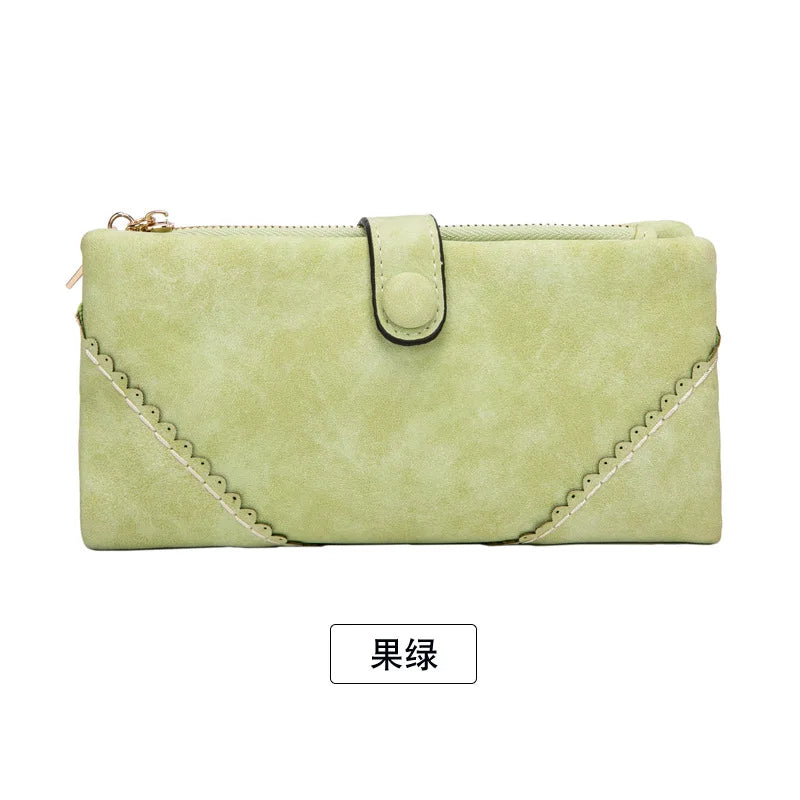 Cyflymder  Men/Woman Wallet Vintage PU Leather Frosted Long Wallets Coin Pocket Billetera Hombre Man Purse Male ID Card Holder Money Bags