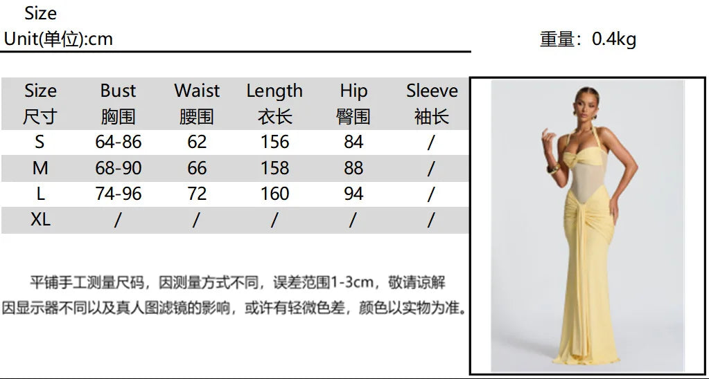Cyflymder  Sexy Party Women Dress Halter Sleeveless Backless Slim Hip Package Maxi Slid Female Dresses 2025 Evening Elegant Chic Lady Robe