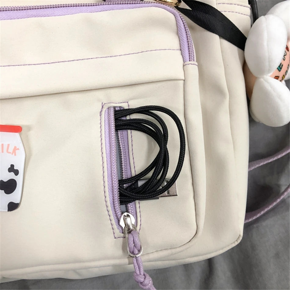 Cyflymder  Kawaii Backpack Women Back Pack Cute Mochila Japanese High School Girls Backpack School Bags for Teenage Girls Multi Pockets Sac